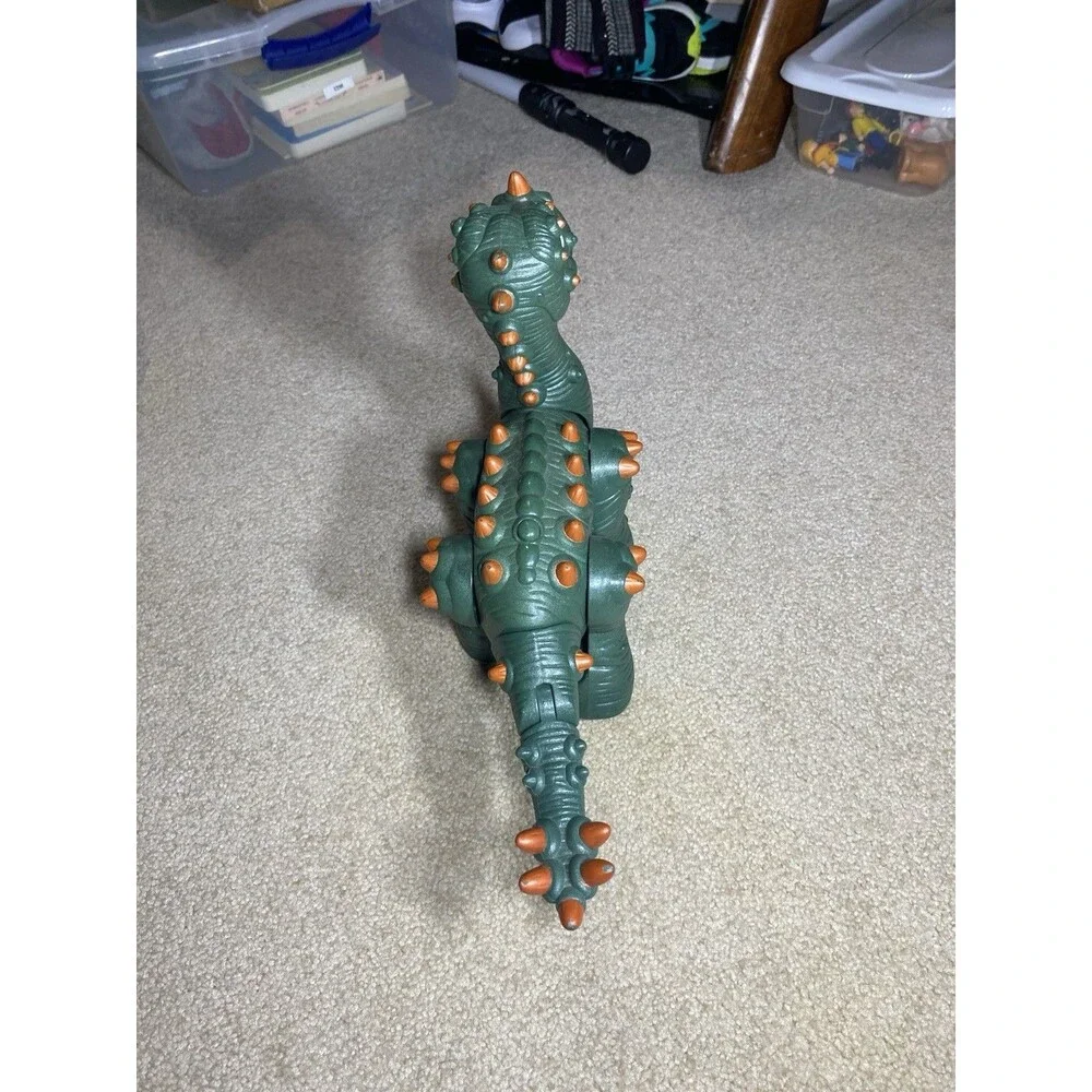 2008 Mattel Imaginext Spike Jr P5454 Green Roaring & Walking Dinosaur Toy Works